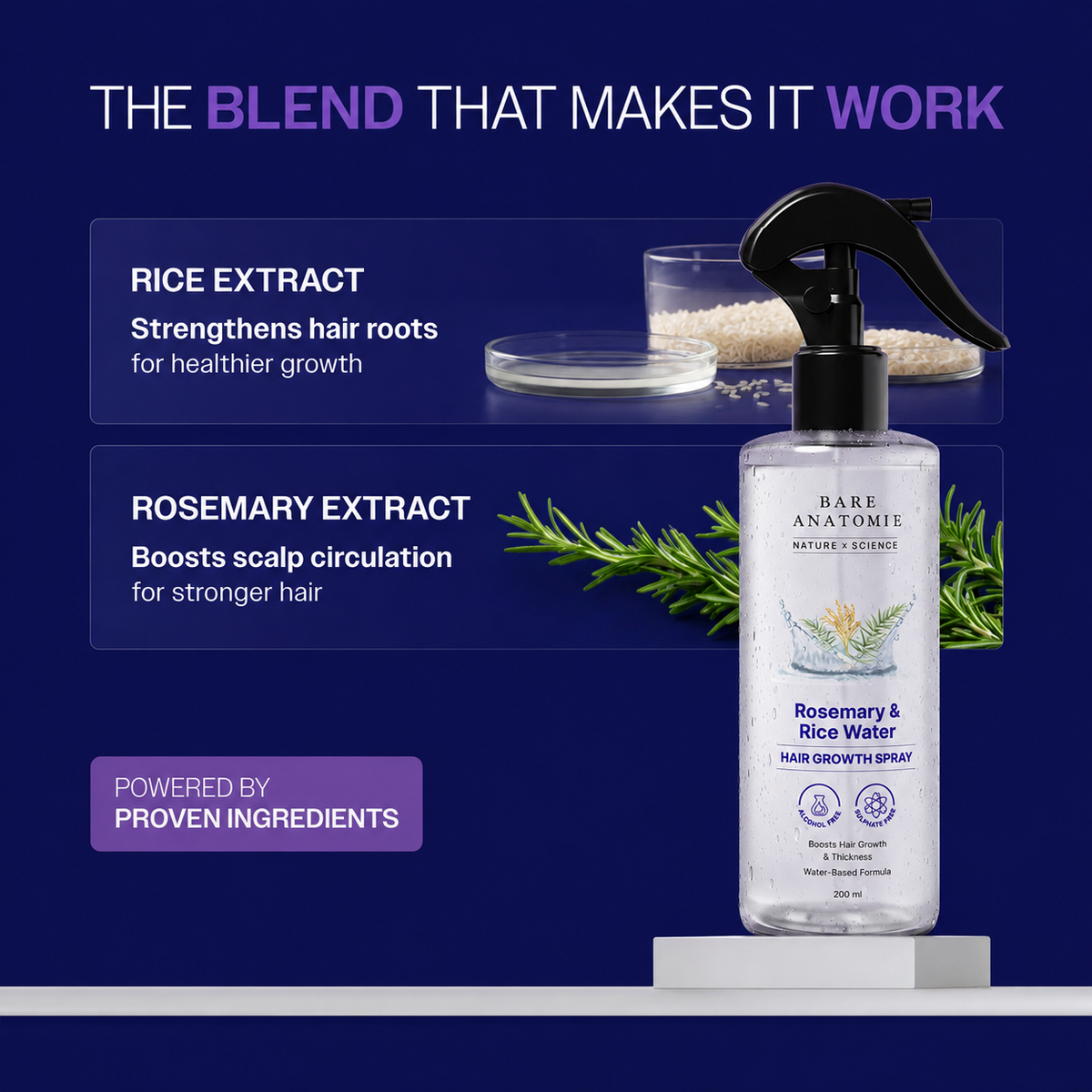 Rosemary Hair Growth Spray | 3 weeks from clogged drain to baby hairs. Just spray before bed
