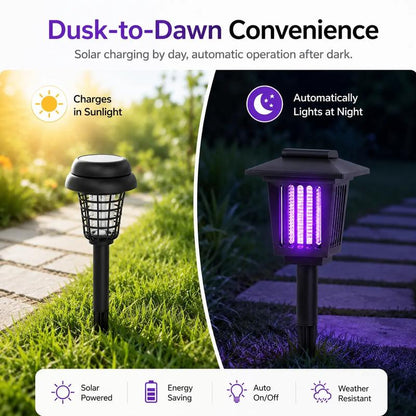 Solar Powered Mosquito Zapper |  Enjoy Your Backyard in the Evening. Without Spray. Without Plugs