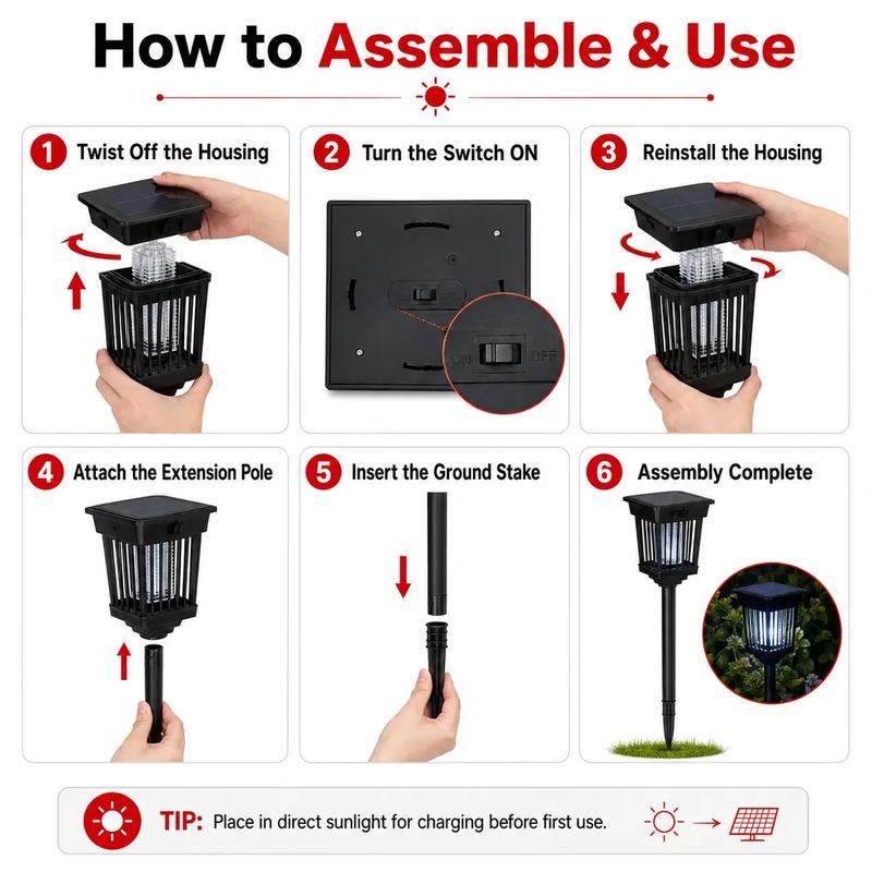 Solar Powered Mosquito Zapper |  Enjoy Your Backyard in the Evening. Without Spray. Without Plugs