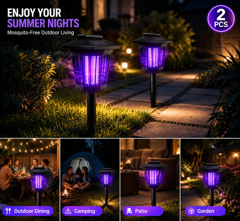 Solar Powered Mosquito Zapper |  Enjoy Your Backyard in the Evening. Without Spray. Without Plugs